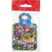 Магнит деревянный прямоугольный Везу счастье в дом Бык Символ 2021 года