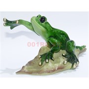 Фигурка лягушки на листочке (KL-657) из полистоуна