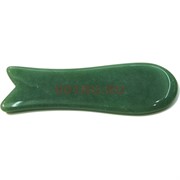 Гуаша из зеленого нефрита рыбка 11 см