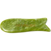 Гуаша массажер рыба из жадеита зеленого 7 см