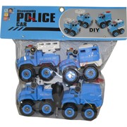 Машинки Полиция DIY 4 шт/набор разборные