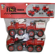 Машинки Пожарные Fire Truck DIY 4 шт/набор разборные