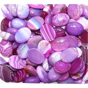 Кабошоны 12x16 овальные из фиолетового цветного агата