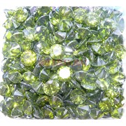 Кабошоны 10 мм «бриллиант» из стекла оливкового цвета