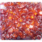 Кабошоны 10 мм «бриллиант» из оранжевого стекла