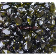 Кабошоны 10x14 овальные граненые из стекла оливкового цвета