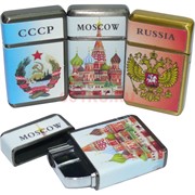 Зажигалка газовая турбо цветная СССР, Moscow и Russia