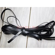 Шнурок тесьма из кожи черная 10 мм (цена за 1 метр)