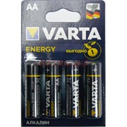 Алкалиновые батарейки VARTA Energy AA цена за лист из 4 батареек