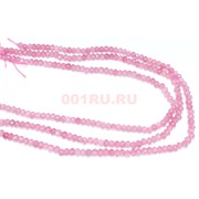 Нитка бусин граненая рондель из розового кварца 38 см