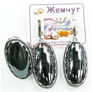 Набор 2-в-1 сережки и кольцо (П-274) из гематита
