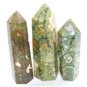 Карандаши кристаллы 7-9 см из темно-зеленой яшмы