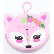 Силиконовый кошелек для мелочи - брелок Лиса 12 шт/уп