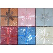 Подарочная коробка с бантиком квадратная (9x9 см) для украшений цветная 6 шт/уп