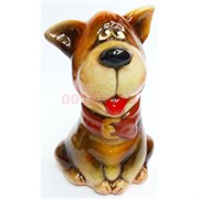 Фигурка из цветной керамики Собака с ошейником 10 см