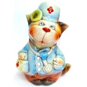 Фигурка из цветной керамики Кошка доктор