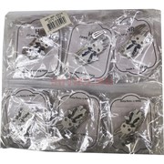 Брошь Кролики (BP-2516) металлическая со стразами 12 шт/упаковка