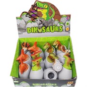 Игрушка резиновая «динозавр в яйце» со звуком (1 пищалка) 12 шт/упаковка