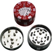 Гриндер пластик металл «фишка покерная» 25x40 мм черная и красная