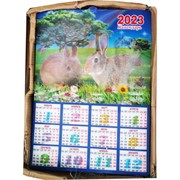 Календарь 3D с кроликами на 2023 год 500 шт/коробка