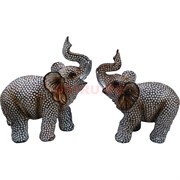 Пара слонов (NS-918) светло-коричневые 14 см из полистоуна