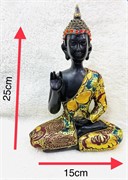 Будда в позе лотоса (0896) с тканью высота 25 см