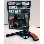 Револьвер Super Cap Gun с глушителем металлический для пистонов игрушечный