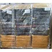 Браслет из кожзама (BR-1618) с плетением 3 цвета 12 шт/упаковка