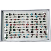 Кольца (A-130) стразы металл имитация натуральных камней 100 шт/упаковка