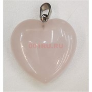 Сердце из розового кварца (подвеска) толстое 3 см