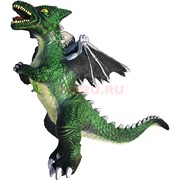 Игрушка резиновая Дракон зеленый со звуком 45 см длина