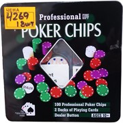 Набор для покера (4269) на 100 фишек + 2 колоды карт