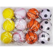 Брелок мячи спортивные 40 мм виды в ассортименте 12 шт/упаковка