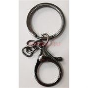 Кольцо + карабин для брелка цвет черный металл