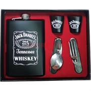 Набор подарочный (D-003) Jack Daniels фляга 9 унций + столовые приборы + стаканчики
