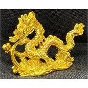 Дракон из полистоуна (NS-18H) под золото с жемчужиной 12 см длина