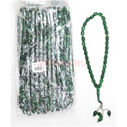 Четки мусульманские (CK-2003) зеленые пластмассовые 33 бусины 12 шт/упаковка