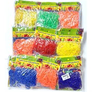 Резинки (AN-35) для плетения браслетов цветные цена за блок (12уп x 300 шт)