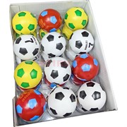 Мячик 60 мм из твердой резины «футбол» 24 шт/упаковка