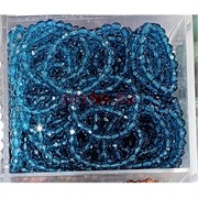 Кольцо из темно-голубой шпинели бусина 3 мм граненая