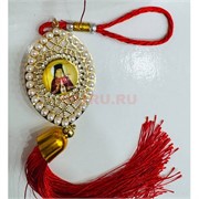 Амулет православный (HRG-347) овал с жемчужинами 12 шт/упаковка (красные нитки)