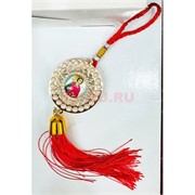 Амулет православный (HGR-354) круг с жемчужинами 12 шт/упаковка (красные нитки)