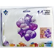 Фольгированные шары фиолетовый цвет набор из 14 штук