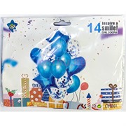 Фольгированные шары синий цвет набор из 14 штук