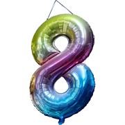 Воздушые шары с радужной цифрой «8» размер 40 дюймов