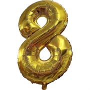 Воздушые шары с золотой цифрой «8»