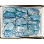 Набор минералов пирит крашеный цвет лазурный необработанные куски