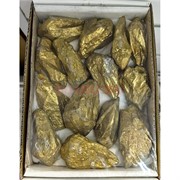 Набор минералов пирит крашеный цвет золото необработанные куски