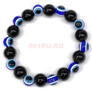 Браслет от сглаза (KN-4542) с черными бусинами 12 шт/упаковка