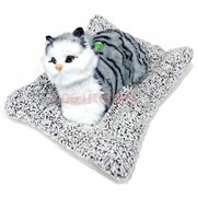 Игрушка мягкая Кошка на подстилке мяукает 12 шт/упаковка